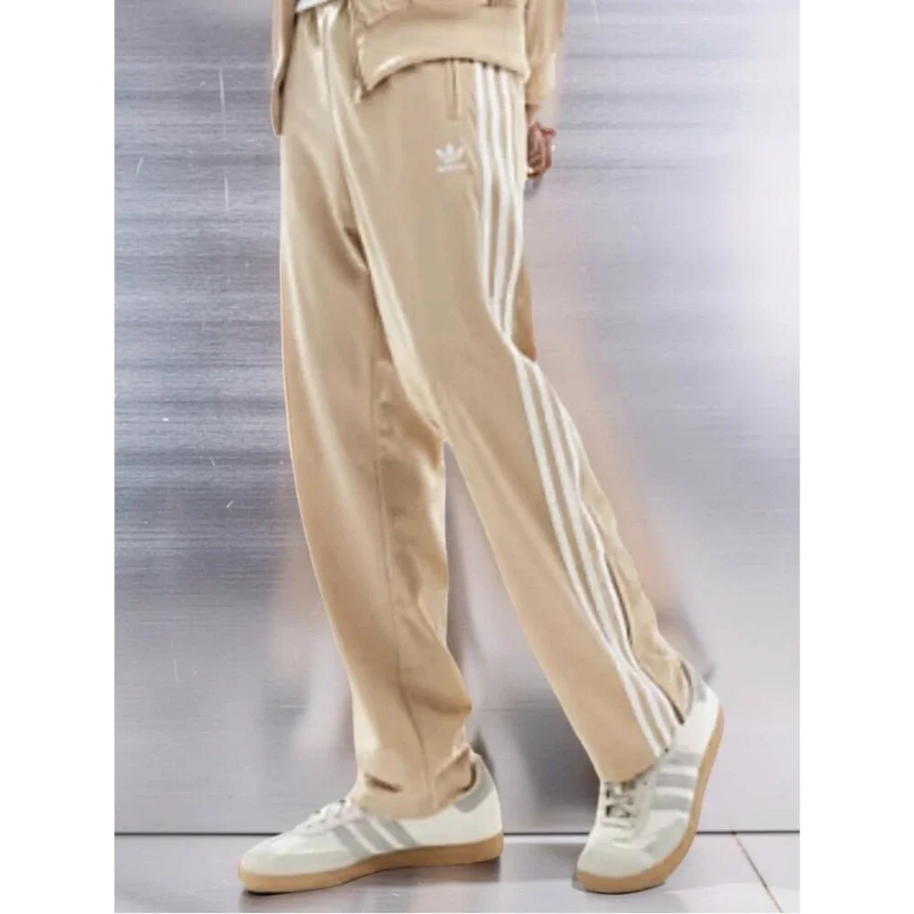 Adidas Originals Firebird Track Pants Tan White 3 Stripe Men's Small BNWT